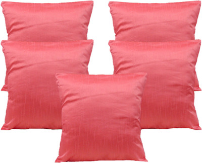 

HOME SHINE Striped Cushions Cover(Pack of 5, 40 cm*40 cm, Pink)