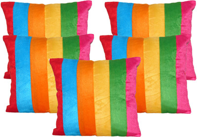 

HOME SHINE Striped Cushions Cover(Pack of 5, 40 cm*40 cm, Multicolor)