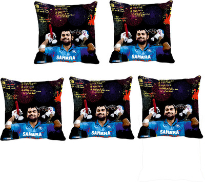 

IndiWeaves Printed Cushions Cover(Pack of 5, 40 cm*40 cm, White, Orange), Orange;white