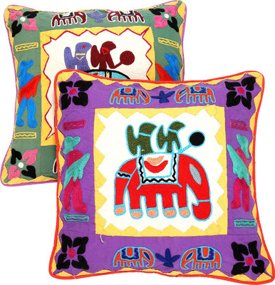

Rajrang Animal Cushions Cover(Pack of 2, 43 cm*43 cm, Purple)