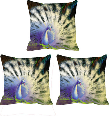 

IndiWeaves Printed Cushions Cover(Pack of 3, 12 cm*12 cm, Green, Red, Blue), Blue;green;red