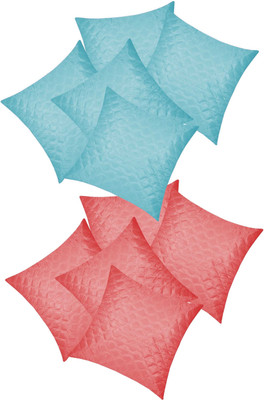 57% OFF on ZIKRAK EXIM Floral Cushions Cover(Pack of 10, 40 cm*40 cm, Light Blue, Pink)