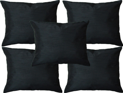 

HOME SHINE Plain Cushions Cover(Pack of 5, 40 cm*40 cm, Black)