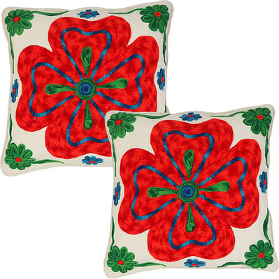 

Rajrang Embroidered Cushions Cover(Pack of 2, 45.72 cm*45.72 cm, Multicolor)