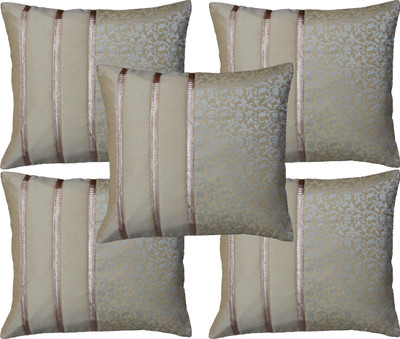 

HOME SHINE Floral Cushions Cover(Pack of 5, 40 cm*40 cm, Beige)