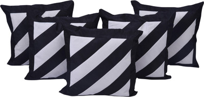 

Fazar Creations Striped Cushions Cover(Pack of 5, 40 cm*40 cm, Black, White)