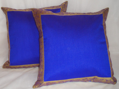 

ASC Plain Cushions Cover(Pack of 2, 40.64 cm*40.64 cm, Dark Blue)