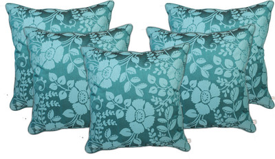 

Zubix Floral Cushions Cover(Pack of 5, 40 cm*40 cm, Blue)