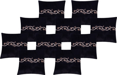 

Fazar Creations Embroidered Cushions Cover(Pack of 10, 40 cm*40 cm, Black)