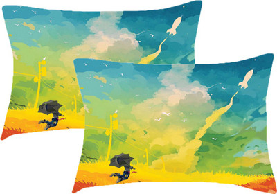 

Sleep Nature's Printed Pillows Cover(Pack of 2, 68.58 cm*45.72 cm, Multicolor)