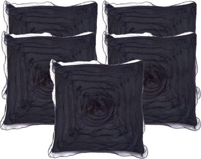

Shine Villa Floral Cushions Cover(Pack of 5, 40 cm*40 cm, Black)