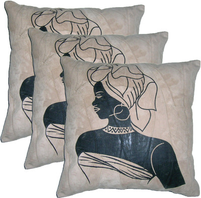 

ChicAntique Printed Cushions Cover(Pack of 3, 40 cm*40 cm, Beige)