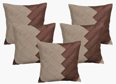 15% OFF on Dekor World Abstract Cushions Cover(Pack of 5, 40 cm*40 cm, Brown)