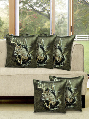 

Alina Decor Printed Cushions Cover(Pack of 5, 40.64 cm, Green)