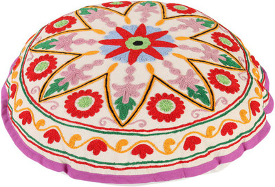 

Rajrang Floral Cushions Cover(58 cm*58 cm, White)