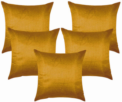 

Royal DecoFurnishing Plain Cushions Cover(Pack of 5, 40 cm*40 cm, Gold)