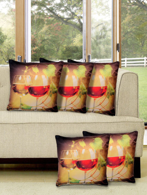 

Alina Decor Printed Cushions Cover(Pack of 5, 40 cm, Yellow)