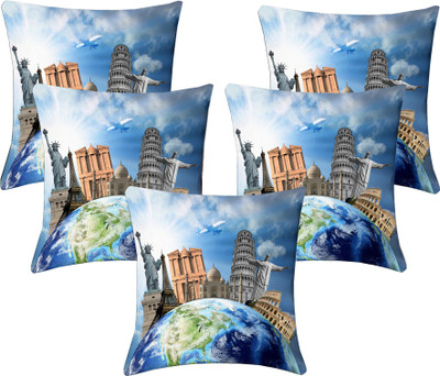 

Lushomes Printed Cushions Cover(Pack of 5, 40 cm, Multicolor)