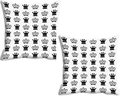 

IndiWeaves Printed Cushions Cover(Pack of 2, 30 cm*30 cm, White, Black), Black;white