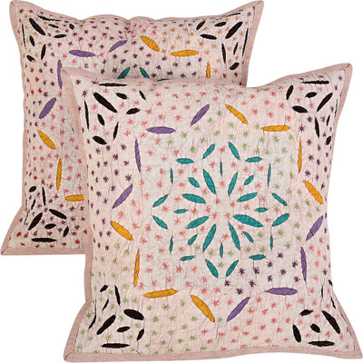 

Rajrang Floral Cushions Cover(Pack of 2, 43 cm*43 cm, Pink)
