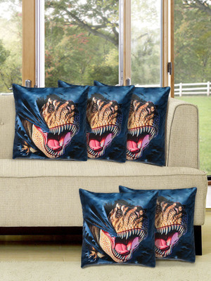 Alina Decor Printed Cushions Cover(Pack of 5, 40.64 cm, Blue)