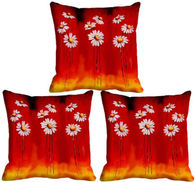

IndiWeaves Printed Cushions Cover(Pack of 3, 30 cm*30 cm, Red, Yellow)