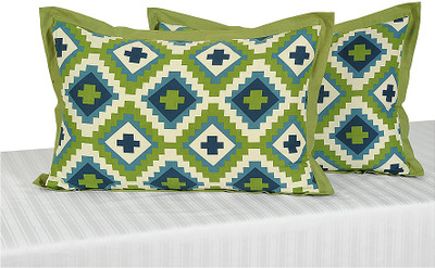 

Swayam Printed Pillows Cover(Pack of 2, 46 cm*71 cm, Blue, White, Green), Blue;green;white