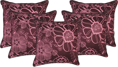 

Zubix Floral Cushions Cover(Pack of 5, 40 cm*40 cm, Purple)