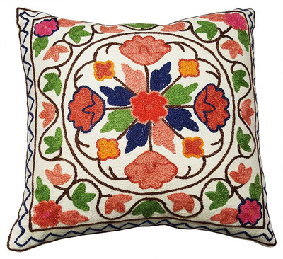 

Mehrunnisa Embroidered Cushions Cover(17 cm*16 cm, Multicolor)