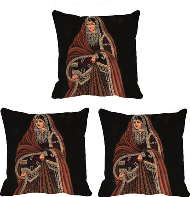 

IndiWeaves Printed Cushions Cover(Pack of 3, 16 cm*16 cm, Pink, Purple)