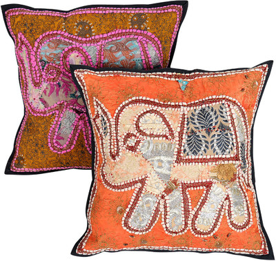 

Rajrang Animal Cushions Cover(Pack of 2, 41 cm*41 cm, Yellow)