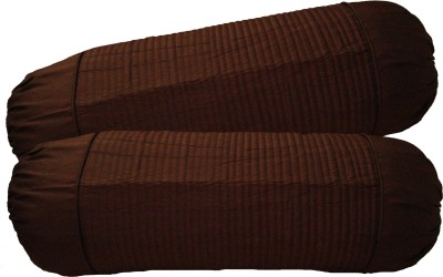 HOME SHINE Polyester Bolsters Cover(Pack of 2, 40 cm*95 cm, Brown)