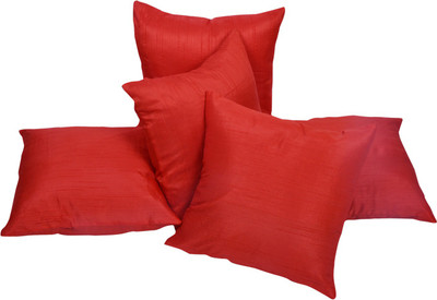 Fazar Creations Plain Cushions Cover(Pack of 5, 40 cm*40 cm, Red)