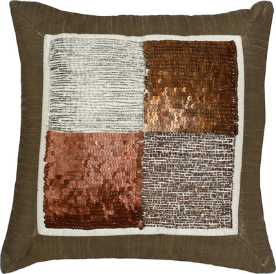

The Decor Mart Embroidered Cushions Cover(40 cm*40 cm, Brown)