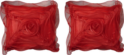 

HOME SHINE Floral Cushions Cover(Pack of 2, 40 cm*40 cm, Red)