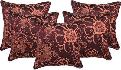

Zubix Floral Cushions Cover(Pack of 5, 40 cm*40 cm, Purple)