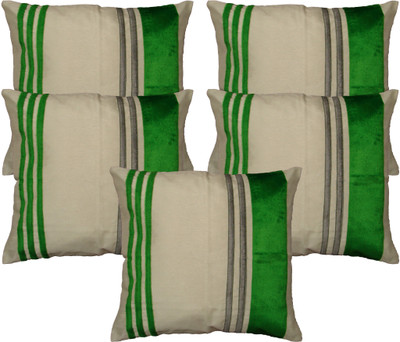 

HOME SHINE Striped Cushions Cover(Pack of 5, 40 cm*40 cm, Green)