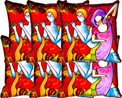 

IndiWeaves Printed Cushions Cover(Pack of 6, 40 cm*40 cm, Multicolor)