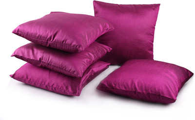 

First Row Plain Cushions & Pillows Cover(Pack of 5, 40 cm*40 cm, Pink)