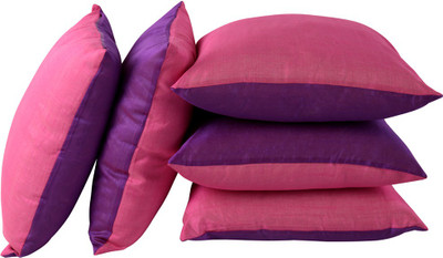 

Rajrang Plain Cushions Cover(Pack of 5, 41 cm*41 cm, Pink, Purple)