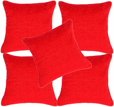 

ARTIFACT Plain Cushions Cover(Pack of 5, 40 cm*40 cm, Red)