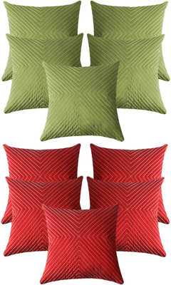 56% OFF on ZIKRAK EXIM Floral Cushions Cover(Pack of 10, 30 cm*30 cm, Red, Green)