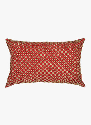 

SOLAJ Embroidered Cushions & Pillows Cover(30 cm*46 cm, Red, Gold), Gold;red