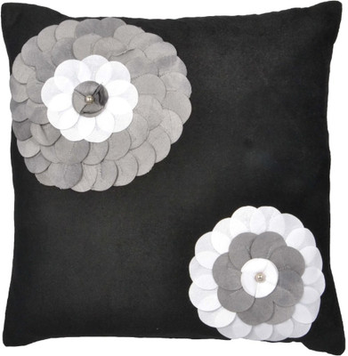 

Nikunj Floral Cushions Cover(Pack of 5, 40 cm*40 cm, Black)