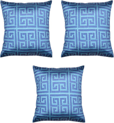

HOMEWARDS Geometric Cushions Cover(Pack of 3, 40 cm*40 cm, Blue, Light Blue)