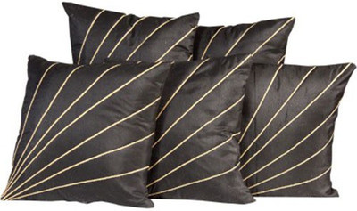 

Shine Villa Striped Cushions Cover(Pack of 5, 30 cm*30 cm, Black)