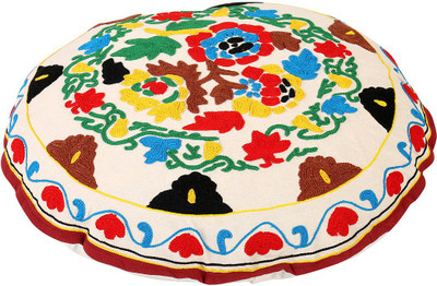 

Rajrang Floral Cushions Cover(58 cm*58 cm, White)