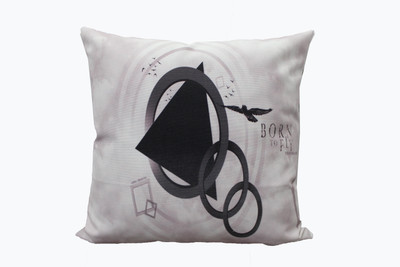 

ADISHMA Printed Cushions Cover(40 cm*40 cm, White, Black), Black;white
