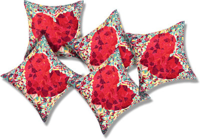 

SEJ by Nisha Gupta Abstract Cushions Cover(Pack of 5, 40.64 cm*40.64 cm, Red, White, Blue), Blue;red;white