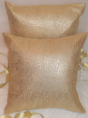 

ASC Self Design Cushions Cover(Pack of 2, 40.64 cm*40.64 cm, Gold)